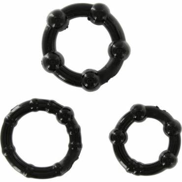 SEVENCREATIONS JUEGO TRES ANILLOS PENE NEGRO