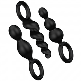 SATISFYER ANAL PLUGS SET 3PCS BLACK