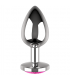 COQUETTE PLUG ANAL DE METAL TALLA L CRISTAL PINK 4 X 9CM