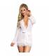 SUBBLIME BABYDOLL MANGA LARGA BLANCO CON FLECOS S M