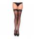 LEG AVENUE MEDIAS MICROREJILLA CON BORDADO NEGRO