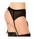 QUEEN LINGERIE TANGA CON LIGUERO DE ENCAJES NEGRO S M