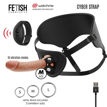 CYBER STRAP ARNES CON DILDO CONTROL REMOTO TECNOLOGIA WATCHME M