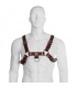 LEATHER BODY CHAIN HARNESS III BLACK RED