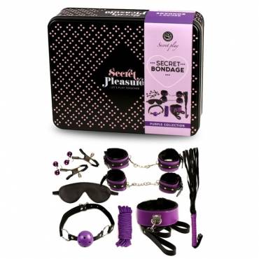 SECRETPLAY BDSM SET 8PCS LILA NEGRO