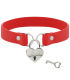 COQUETTE COLLAR CUERO VEGANO ROJO ACCESORIO CORAZoN CON LLAVE