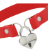 COQUETTE COLLAR CUERO VEGANO ROJO ACCESORIO CORAZoN CON LLAVE