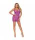 LEG AVENUE MINI VESTIDO DE GANCHILLO LILA