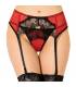 QUEEN LINGERIE TANGA CON LIGUERO DE ENCAJES ROJO S M