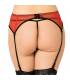 QUEEN LINGERIE TANGA CON LIGUERO DE ENCAJES ROJO S M