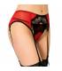 QUEEN LINGERIE TANGA CON LIGUERO DE ENCAJES ROJO S M