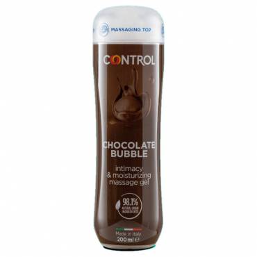 CONTROL GEL DE MASAJE 3 EN 1 CHOCOLATE BUBBLE 200 ML