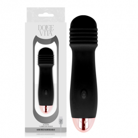 DOLCE VITA VIBRADOR RECARGABLE TRES NEGRO 7 VELOCIDADES