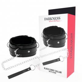 DARKNESS COLLAR CONFORTABLE DE POSTURA CON CADENA LEATHER