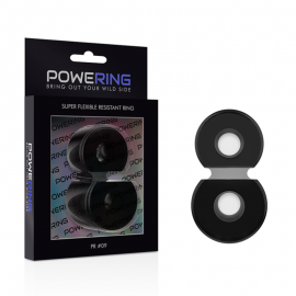 POWERING SUPER FLEXIBLE Y RESISTENTE ANILLO PENE DOBLE PR09 NEGRO