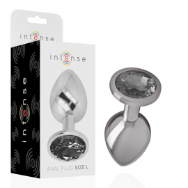 INTENSE PLUG ANAL METAL CON CRISTAL NEGRO TALLA L