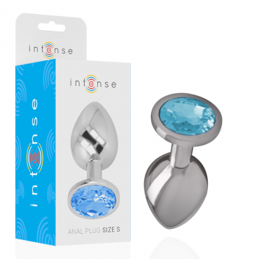 INTENSE PLUG ANAL METAL CON CRISTAL AZUL TALLA S