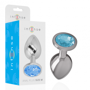 INTENSE PLUG ANAL METAL CON CRISTAL AZUL TALLA M