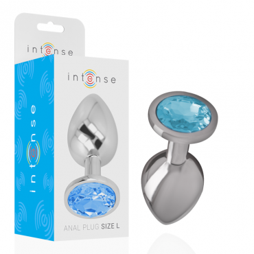 INTENSE PLUG ANAL METAL CON CRISTAL AZUL TALLA L