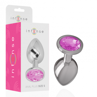 INTENSE PLUG ANAL METAL CON CRISTAL ROSA TALLA S