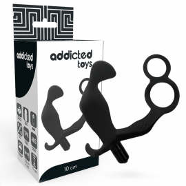 ADDICTED TOYS PLUG ANAL CON ANILLA DOBLE PENE Y TESTICULOS NEGRO