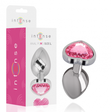 INTENSE PLUG ANAL METAL ALUMINIO CORAZoN ROSA TALLA L