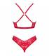 OBSESSIVE LACELOVE SET DOS PIEZAS CUPLESS ROJO XS S