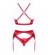 OBSESSIVE LACELOVE SET TRES PIEZAS ROJO XS S