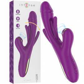 INTENSE ATENEO VIBRADOR MULTIFUNCIoN RECARGABLE 7 VIBRACIONES CON LENGUA OSCILANTE Y SUCCIONADOR MORADO