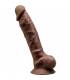 SILEXD MODELO 1 PENE REALISTICO SILICONA PREMIUM SILEXPAN MARRON 23 CM