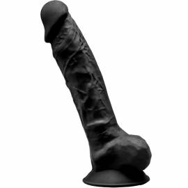 SILEXD MODELO 1 PENE REALISTICO SILICONA PREMIUM SILEXPAN NEGRO 23 CM