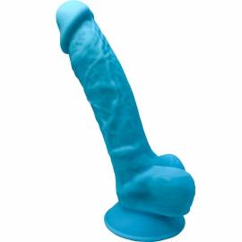 SILEXD MODELO 1 PENE REALISTICO SILICONA PREMIUM SILEXPAN AZUL 175 CM