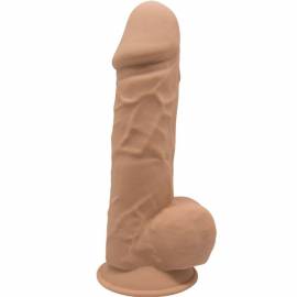 SILEXD MODELO 1 PENE REALISTICO SILICONA PREMIUM SILEXPAN CARAMELO 215 CM