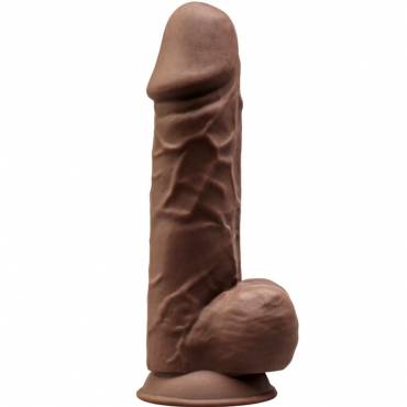 SILEXD MODELO 1 PENE REALISTICO SILICONA PREMIUM SILEXPAN MARRON 215 CM