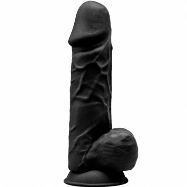 SILEXD MODELO 1 PENE REALISTICO SILICONA PREMIUM SILEXPAN NEGRO 215 CM