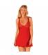 OBSESSIVE BABYDOLL Y TANGA LUVAE ROJO S M