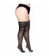 LEG AVENUE MEDIAS NEGRAS AUTOADHESIVAS CON ENCAJE ANCHO PLUS SIZE