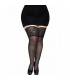 LEG AVENUE MEDIAS NEGRAS AUTOADHESIVAS CON ENCAJE ANCHO PLUS SIZE