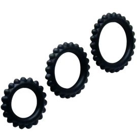 BAILE TITAN SET 3 PCS COCK RING BLACK 28 24 19 CM