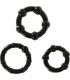 SEVEN CREATIONS JUEGO TRES ANILLOS PENE NEGRO