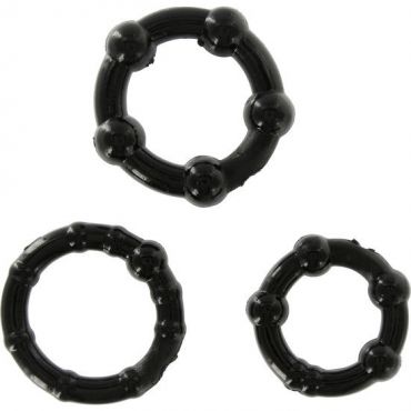 SEVEN CREATIONS JUEGO TRES ANILLOS PENE NEGRO