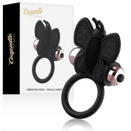 COQUETTE CHIC DESIRE COCK RING BUTTERFLY ANILLO VIBRADOR NEGRO GOLD