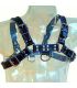 LEATHER BODY ARNES CUERO AZUL Y NEGRO CHEST BULLDOG