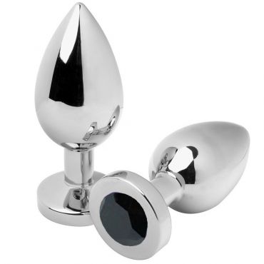 METAL HARD ANAL PLUG DIAMOND NEGRO MEDIUM 762CM