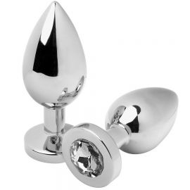 METAL HARD ANAL PLUG DIAMOND TRANSPARENTE MEDIUM 762CM