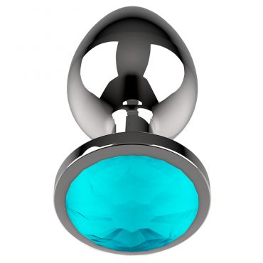 COQUETTE CHIC DESIRE PLUG ANAL DE METAL TALLA L CRISTAL AZUL 4 X 9CM