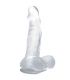 BAILE DILDO REALISTICO CON VENTOSA Y TESTICULOS 167 CM TRANSPARENTE