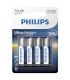 PHILIPS ULTRA ALKALINE PILA AA LR6 BLISTER4