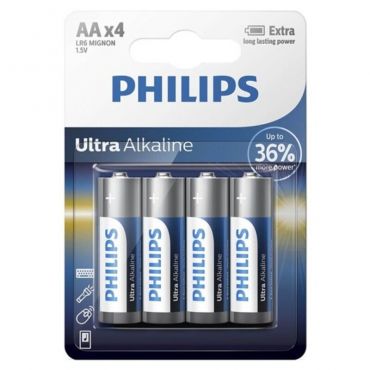 PHILIPS ULTRA ALKALINE PILA AA LR6 BLISTER4