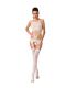 PASSION WOMAN BS047 BODYSTOCKING BLANCO TALLA UNICA